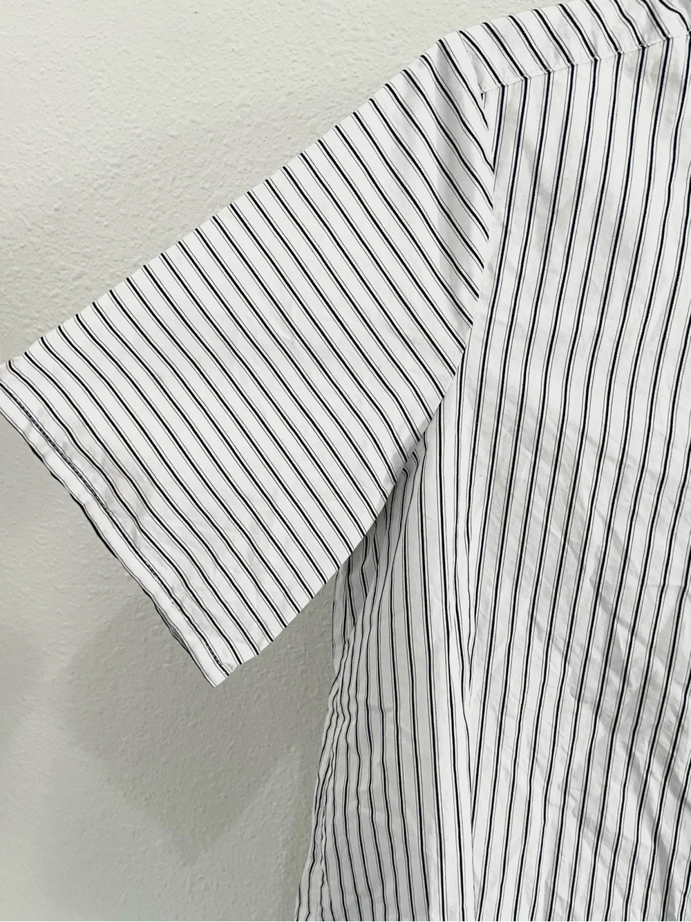 Madewell White Stripe Button Top Preppy Cotton Short Sleeve Essential Everyday